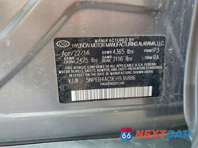 Zdjęcie 12 z 12 samochodu: 2014 HYUNDAI SONATA GLS VIN:5NPEB4AC9EH936886 - miniatura