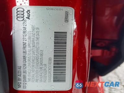 Zdjęcie 12 z 12 samochodu: 2012 AUDI A6 PREMIUM PLUS VIN:WAUGGAFC9CN140389 - miniatura