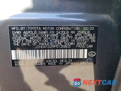 Zdjęcie 12 z 12 samochodu: 2023 LEXUS IS 300 BASE VIN:JTHDA1D29P5125803 - miniatura