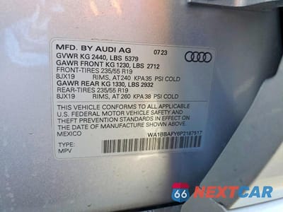 Zdjęcie 13 z 13 samochodu: 2023 AUDI Q5 PREMIUM PLUS 40 VIN:WA1BBAFY6P2187517 - miniatura