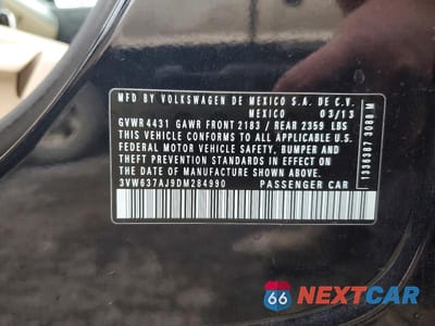 Zdjęcie 12 z 12 samochodu: 2013 VOLKSWAGEN JETTA HYBRID VIN:3VW637AJ9DM284990 - miniatura