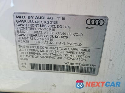 Zdjęcie 13 z 13 samochodu: 2016 AUDI Q3 VIN:WA1BFCFSXGR011394 - miniatura