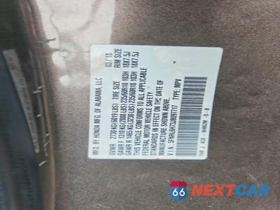 Zdjęcie 13 z 13 samochodu: 2018 HONDA ODYSSEY EXL VIN:5FNRL6H73JB097717 - miniatura