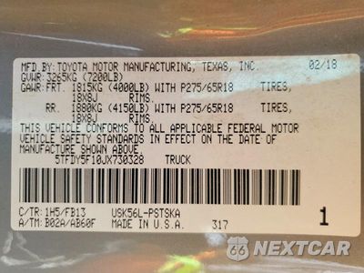 Zdjęcie 13 z 13 samochodu: 2018 TOYOTA TUNDRA CREWMAX SR5 VIN:5TFDY5F10JX730328 - miniatura
