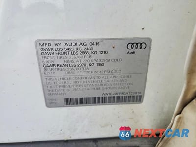 Zdjęcie 13 z 13 samochodu: 2016 AUDI Q5 PREMIUM VIN:WA1C2AFP9GA139818 - miniatura