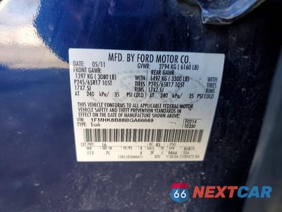 Zdjęcie 13 z 13 samochodu: 2011 FORD EXPLORER VIN:1FMHK8B88BGA66669 - miniatura
