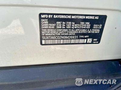 Zdjęcie 10 z 10 samochodu: 2022 BMW X5 XDRIVE45E VIN:5UXTA6C02N9M26931 - miniatura