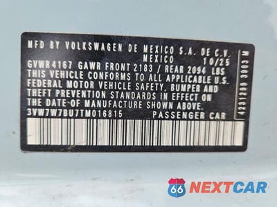 Zdjęcie 12 z 12 samochodu: 2026 VOLKSWAGEN JETTA SE VIN:3VW7W7BU7TM016815 - miniatura