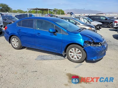 Czwarte zdjęcie samochodu z boku: 2012 HONDA CIVIC LX VIN:2HGFB2F57CH585924 - miniatura