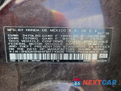 Zdjęcie 12 z 12 samochodu: 2015 HONDA FIT EX VIN:3HGGK5H84FM774405 - miniatura