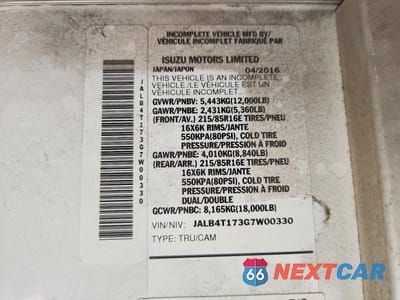 Zdjęcie 13 z 13 samochodu: 2016 ISUZU REACH NPR STEP VAN ** PRIOR FLEET ** VIN:JALB4T173G7W00330 - miniatura