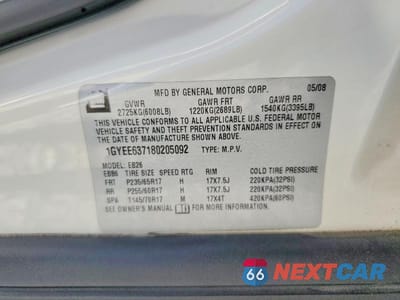 Zdjęcie 13 z 13 samochodu: 2008 CADILLAC SRX VIN:1GYEE637180205092 - miniatura