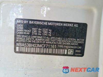 Zdjęcie 12 z 12 samochodu: 2021 BMW 530 I VIN:WBA53BH03MCF71161 - miniatura