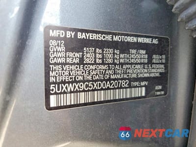 Zdjęcie 13 z 13 samochodu: 2013 BMW X3 XDRIVE28I VIN:5UXWX9C5XD0A20782 - miniatura