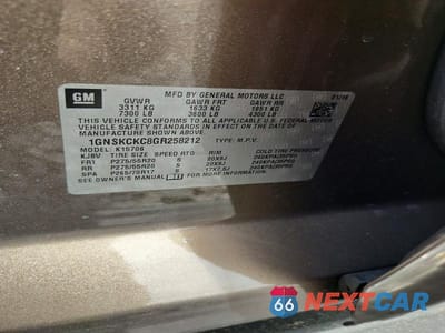 Zdjęcie 13 z 13 samochodu: 2016 CHEVROLET TAHOE K1500 LTZ VIN:1GNSKCKC8GR258212 - miniatura