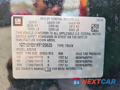Zdjęcie 12 z 12 samochodu: 2015 GMC SIERRA K2500 SLE VIN:1GT12YE81FF129625 - miniatura