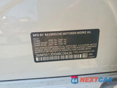 Zdjęcie 12 z 12 samochodu: 2021 BMW 330I VIN:3MW5R1J0XM8C08430 - miniatura