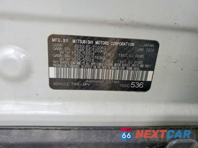 Zdjęcie 12 z 12 samochodu: 2020 MITSUBISHI ECLIPSE CROSS LE VIN:JA4AS4AA9LZ037460 - miniatura
