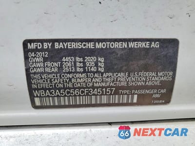 Zdjęcie 12 z 12 samochodu: 2012 BMW 328 I VIN:WBA3A5C56CF345157 - miniatura