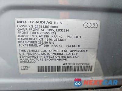 Zdjęcie 12 z 12 samochodu: 2023 AUDI Q4 E-TRON PREMIUM PLUS VIN:WA1BCBFZ5PP015591 - miniatura