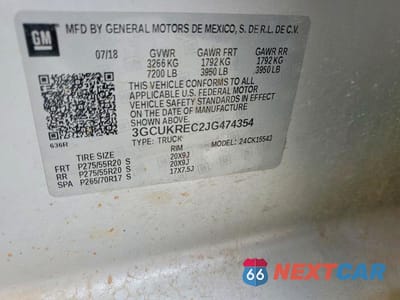 Zdjęcie 12 z 12 samochodu: 2018 CHEVROLET SILVERADO K1500 LT VIN:3GCUKREC2JG474354 - miniatura