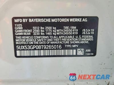 Zdjęcie 13 z 13 samochodu: 2026 BMW X3 30 XDRIVE VIN:5UX53GP08T9265016 - miniatura