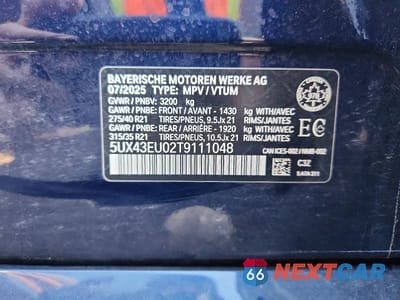 Zdjęcie 14 z 14 samochodu: 2026 BMW X5 XDRIVE50E VIN:5UX43EU02T9111048 - miniatura