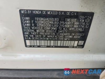 Zdjęcie 12 z 12 samochodu: 2025 HONDA HR-V LX VIN:3CZRZ2H3XSM741225 - miniatura