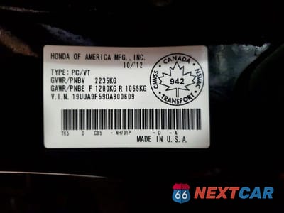 Zdjęcie 13 z 13 samochodu: 2013 ACURA TL TECH VIN:19UUA9F59DA800609 - miniatura
