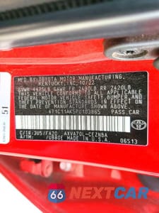 Zdjęcie 12 z 12 samochodu: 2023 TOYOTA CAMRY LE VIN:4T1C11AK5PU103865 - miniatura