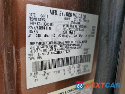 Zdjęcie 14 z 14 samochodu: 2011 FORD EXPEDITION XLT VIN:1FMJU1H5XBEF37524 - miniatura