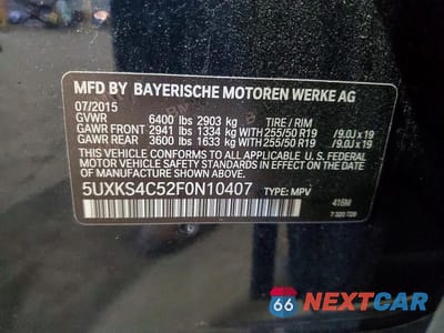 Zdjęcie 13 z 13 samochodu: 2015 BMW X5 XDRIVE35D VIN:5UXKS4C52F0N10407 - miniatura