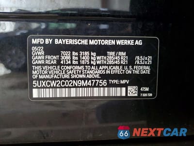Zdjęcie 13 z 13 samochodu: 2022 BMW X7 XDRIVE40I VIN:5UXCW2C02N9M47756 - miniatura