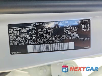 Zdjęcie 12 z 12 samochodu: 2021 VOLVO XC60 T6 MOMENTUM VIN:YV4A22RK3M1777252 - miniatura