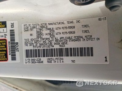 Zdjęcie 12 z 12 samochodu: 2015 TOYOTA TUNDRA PLATINUM VIN:5TFGY5F1XFX182794 - miniatura