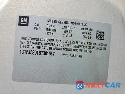 Zdjęcie 12 z 12 samochodu: 2011 CHEVROLET CRUZE ECO VIN:1G1PJ5S91B7301657 - miniatura