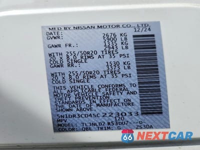 Zdjęcie 13 z 13 samochodu: 2025 NISSAN PATHFINDER SL VIN:5N1DR3CD4SC223033 - miniatura