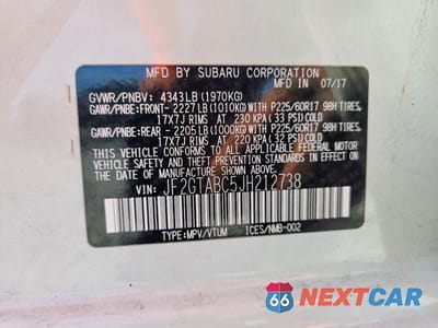 Zdjęcie 12 z 12 samochodu: 2018 SUBARU CROSSTREK PREMIUM VIN:JF2GTABC5JH212738 - miniatura