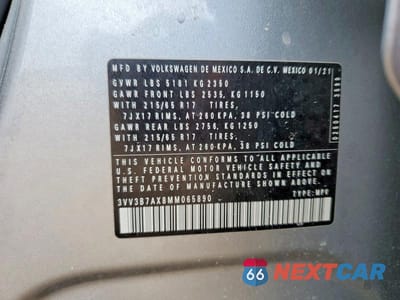 Zdjęcie 13 z 13 samochodu: 2021 VOLKSWAGEN TIGUAN SE VIN:3VV3B7AX8MM065890 - miniatura