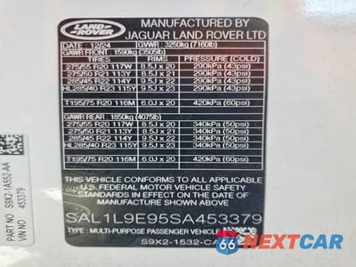 Zdjęcie 14 z 14 samochodu: 2025 LAND ROVER RANGE ROVER SPORT DYNAMIC SE VIN:SAL1L9E95SA453379 - miniatura
