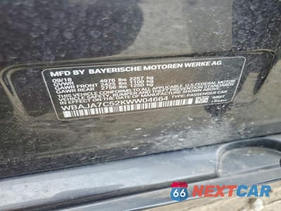 Zdjęcie 12 z 12 samochodu: 2019 BMW 530 XI VIN:WBAJA7C52KWW04664 - miniatura