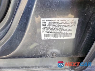 Zdjęcie 12 z 12 samochodu: 2013 HONDA PILOT TOURING VIN:5FNYF4H91DB064521 - miniatura