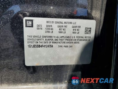 Zdjęcie 12 z 12 samochodu: 2015 CHEVROLET SONIC LTZ VIN:1G1JE5SB4F4124784 - miniatura
