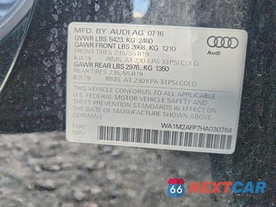 Zdjęcie 13 z 13 samochodu: 2017 AUDI Q5 PREMIUM PLUS VIN:WA1M2AFP7HA030764 - miniatura
