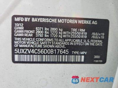 Zdjęcie 13 z 13 samochodu: 2013 BMW X5 XDRIVE35I VIN:5UXZV4C56D0B17645 - miniatura