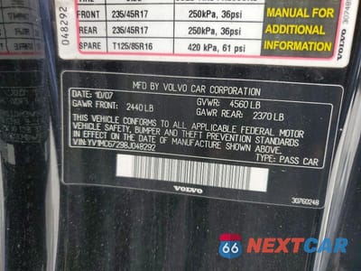 Zdjęcie 12 z 12 samochodu: 2008 VOLVO C70 T5 VIN:YV1MC67298J048292 - miniatura