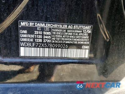 Zdjęcie 13 z 13 samochodu: 2007 MERCEDES-BENZ E 550 VIN:WDBUF72X57B099026 - miniatura