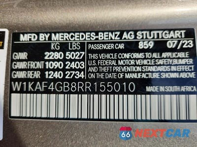 Zdjęcie 12 z 12 samochodu: 2024 MERCEDES-BENZ C 300 VIN:W1KAF4GB8RR155010 - miniatura