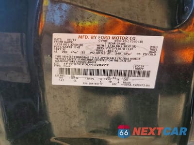 Zdjęcie 12 z 12 samochodu: 2013 FORD F150 SUPER CAB VIN:1FTFX1EF0DKD28277 - miniatura