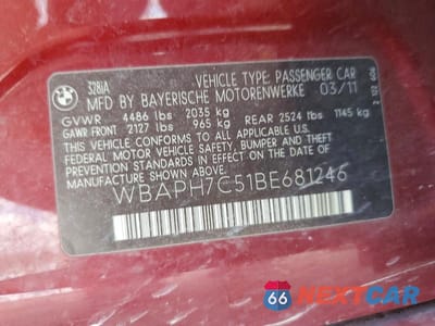Zdjęcie 12 z 12 samochodu: 2011 BMW 328 I VIN:WBAPH7C51BE681246 - miniatura